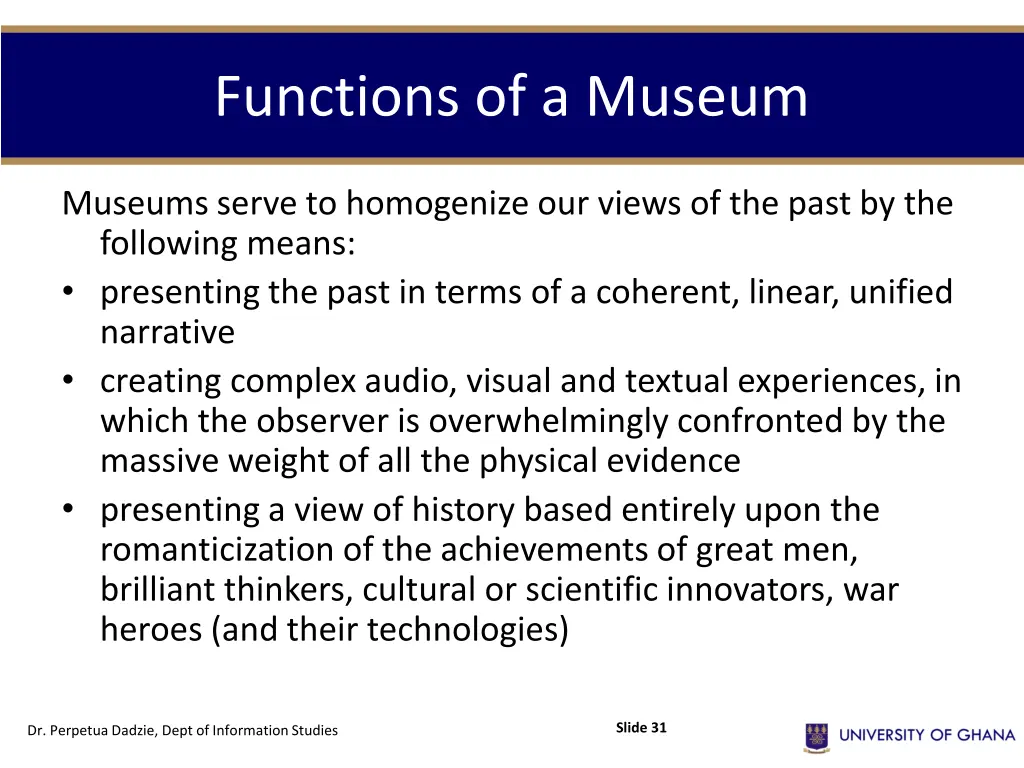 functions of a museum