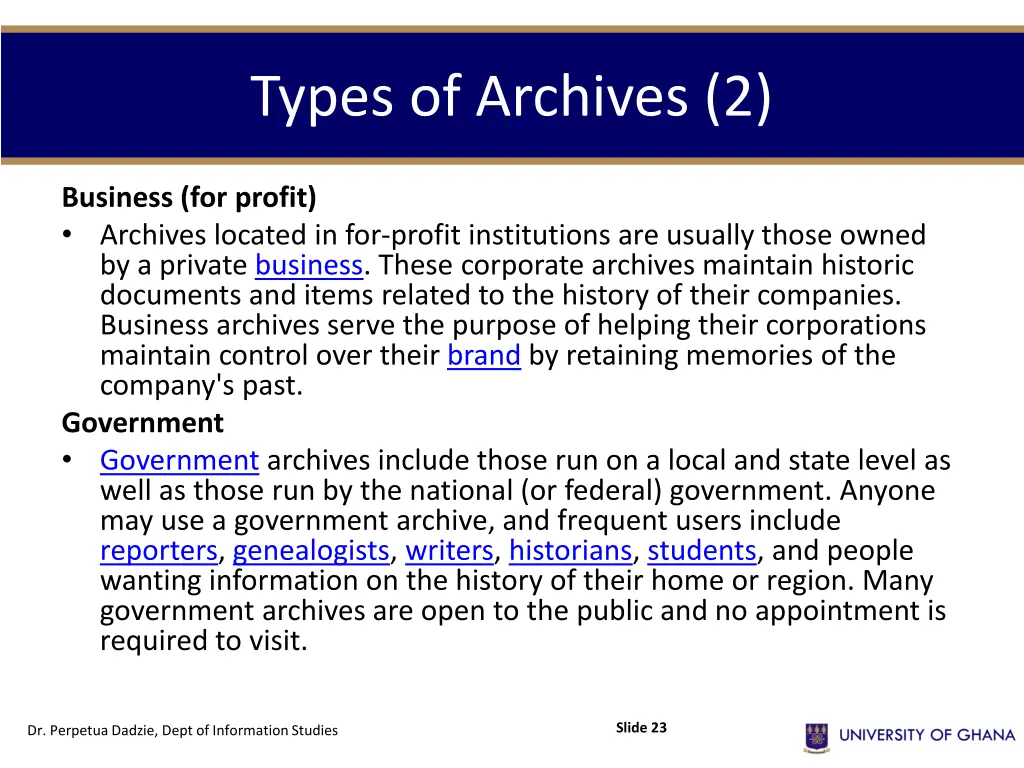 types of archives 2
