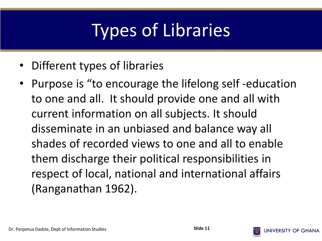 types of libraries