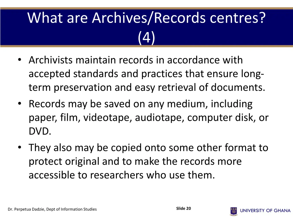 what are archives records centres 4