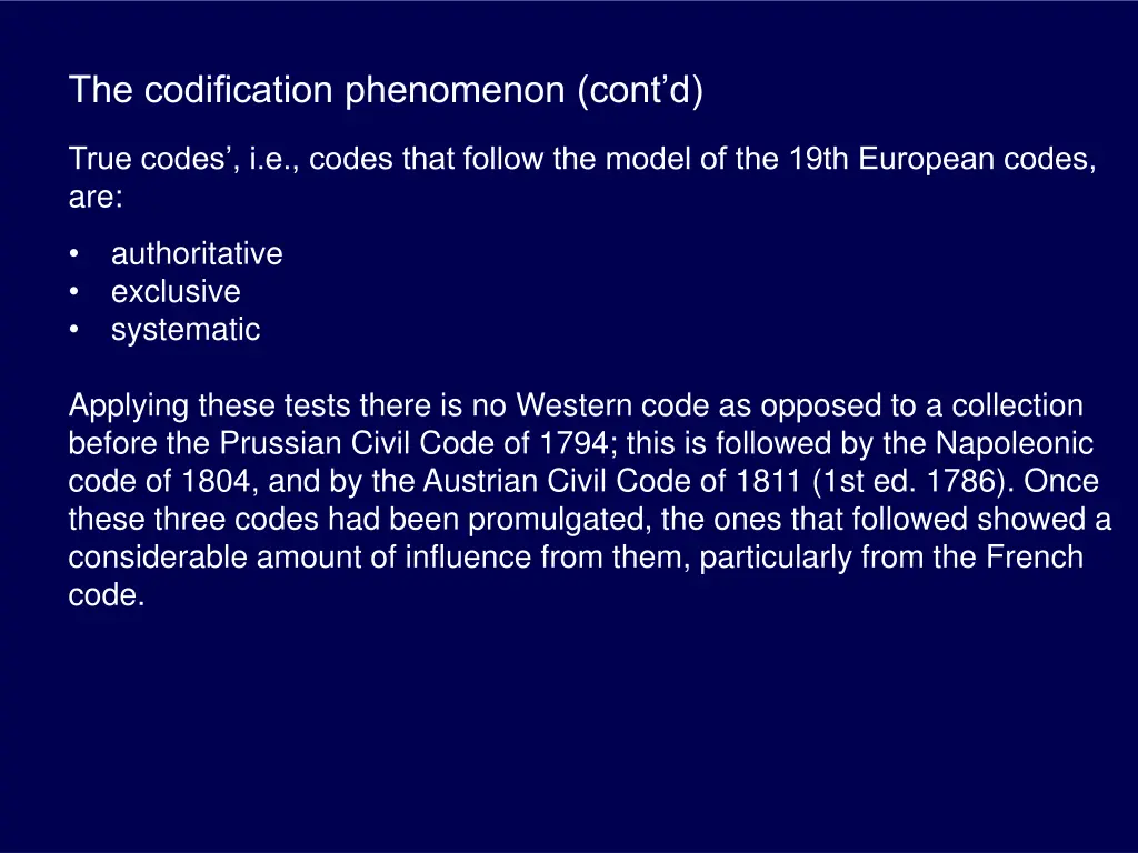 the codification phenomenon cont d 1