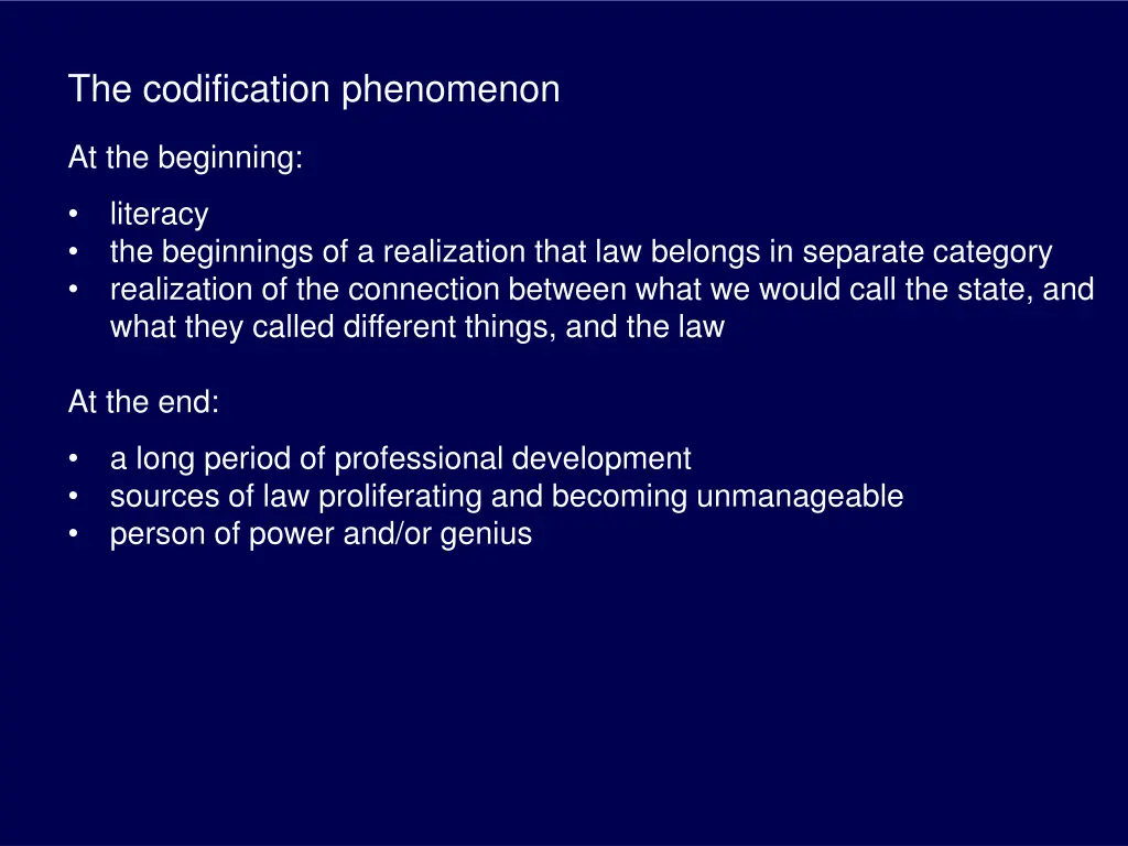 the codification phenomenon