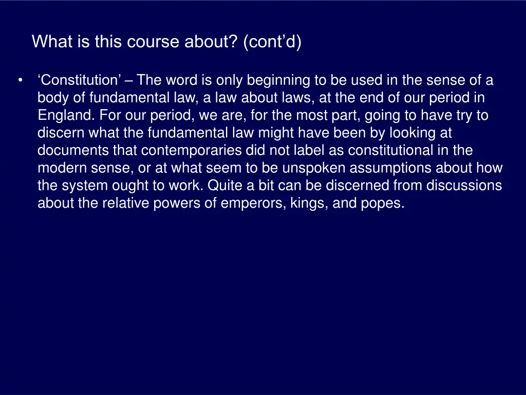what is this course about cont d