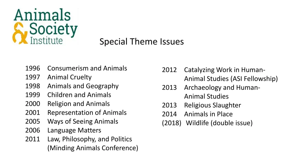 special theme issues