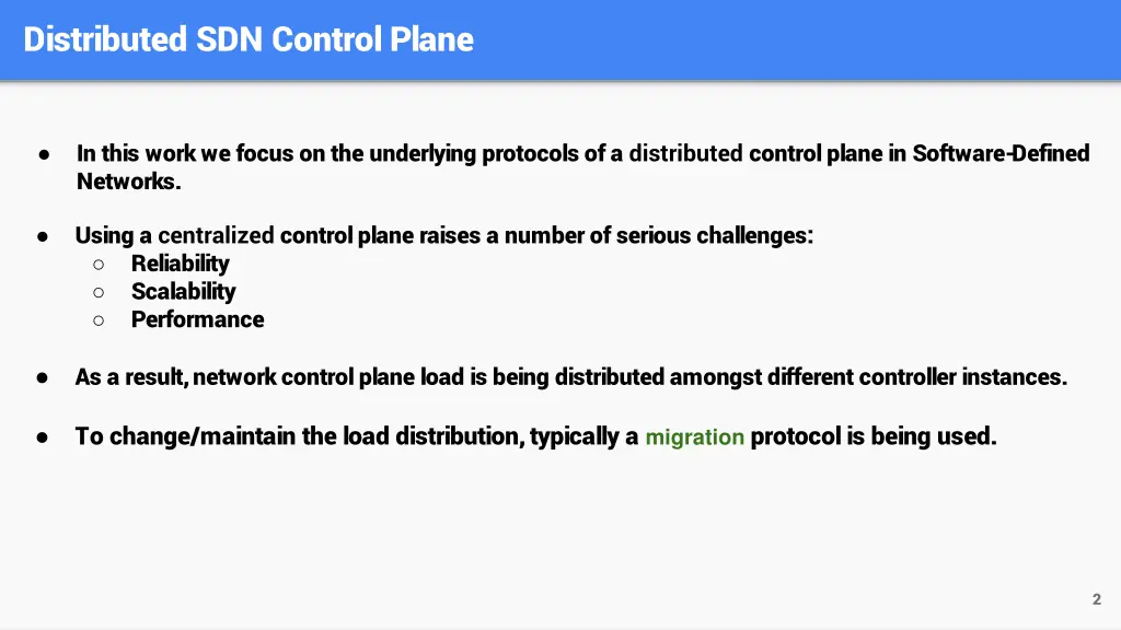 distributed sdn control plane