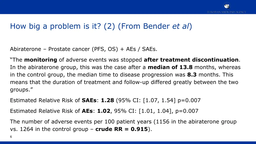 how big a problem is it 2 from bender et al