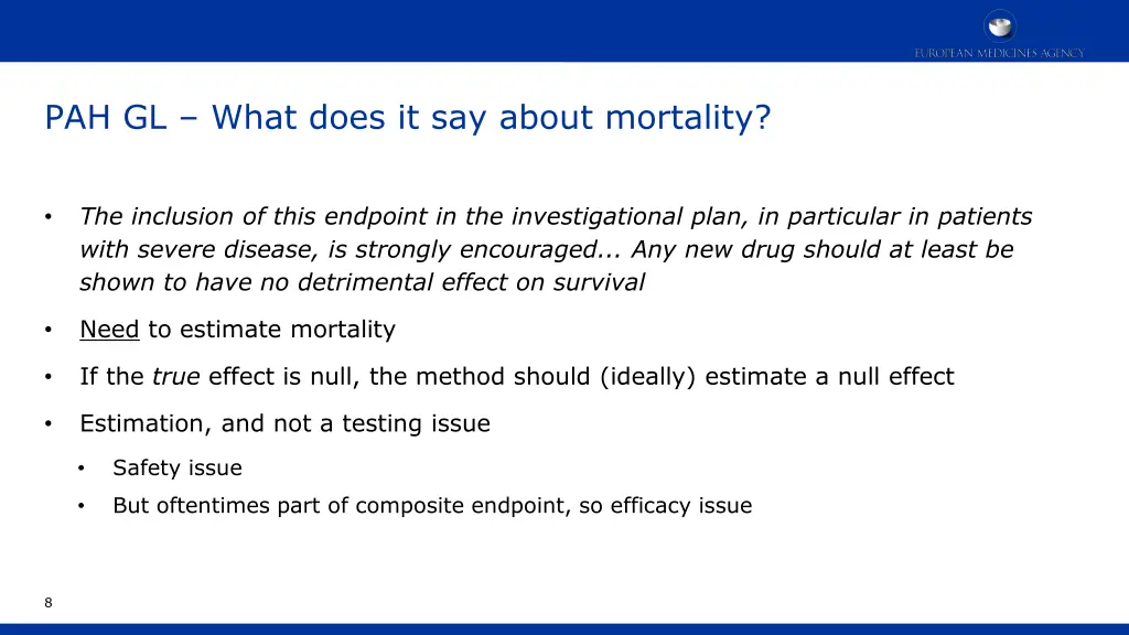 pah gl what does it say about mortality