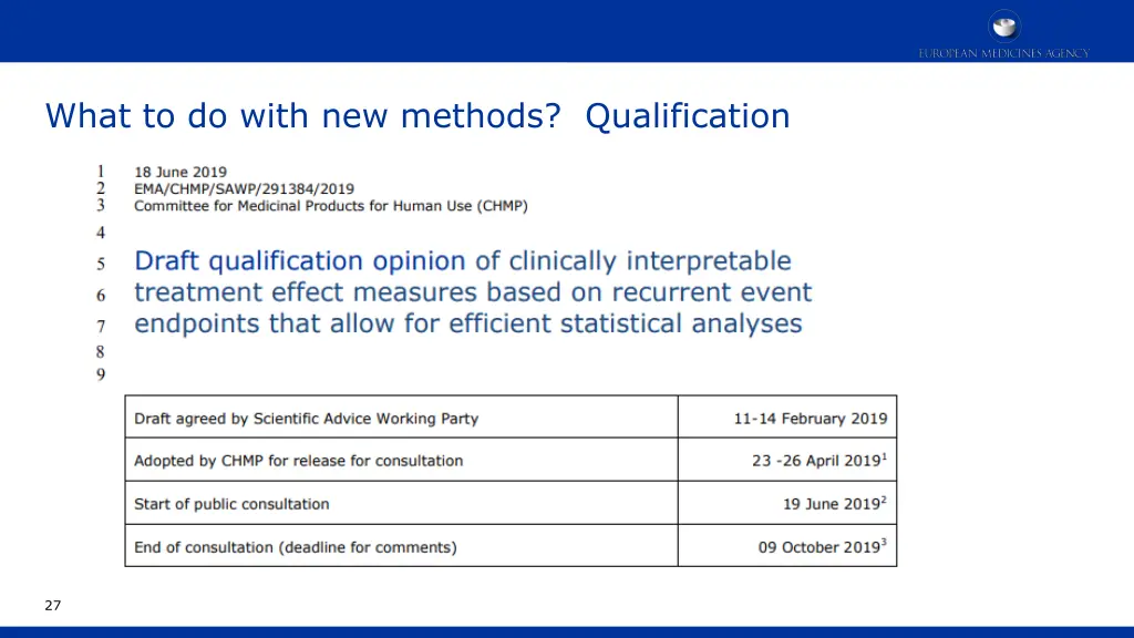 what to do with new methods qualification