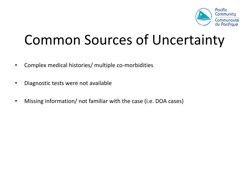 common sources of uncertainty