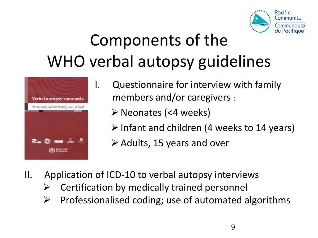 components of the who verbal autopsy guidelines