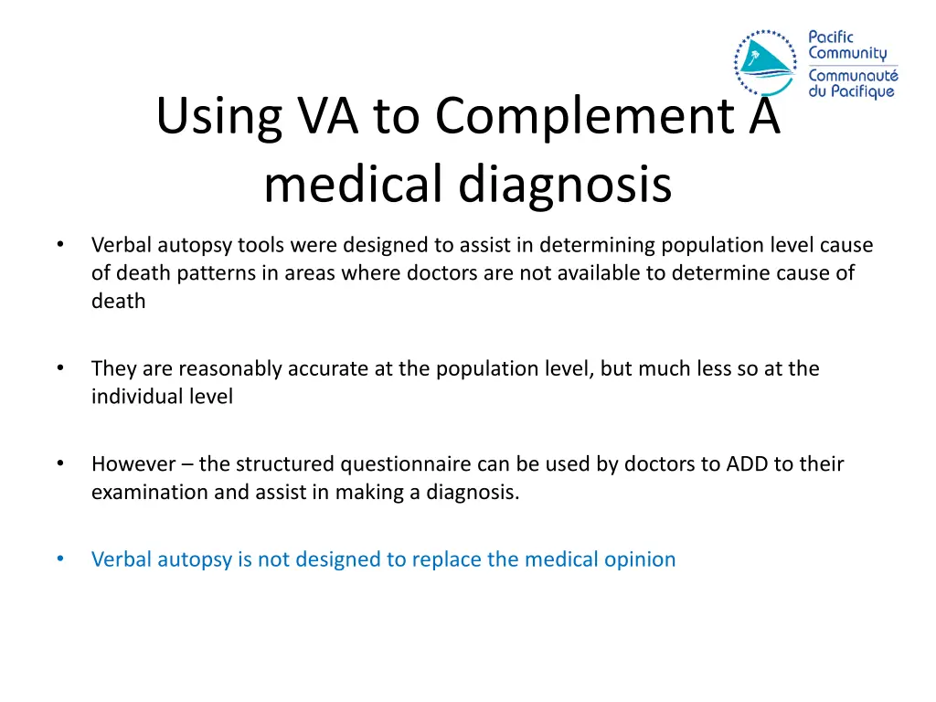 using va to complement a medical diagnosis