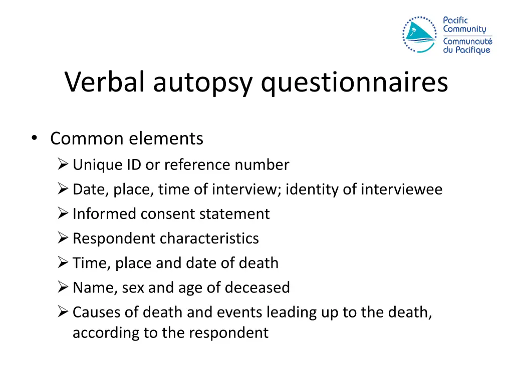 verbal autopsy questionnaires 1