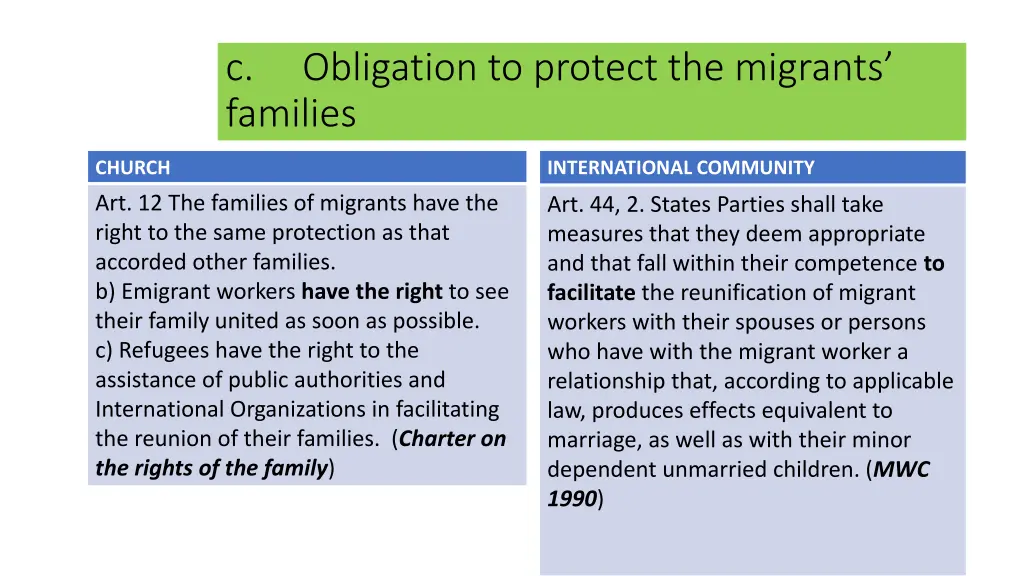 c families