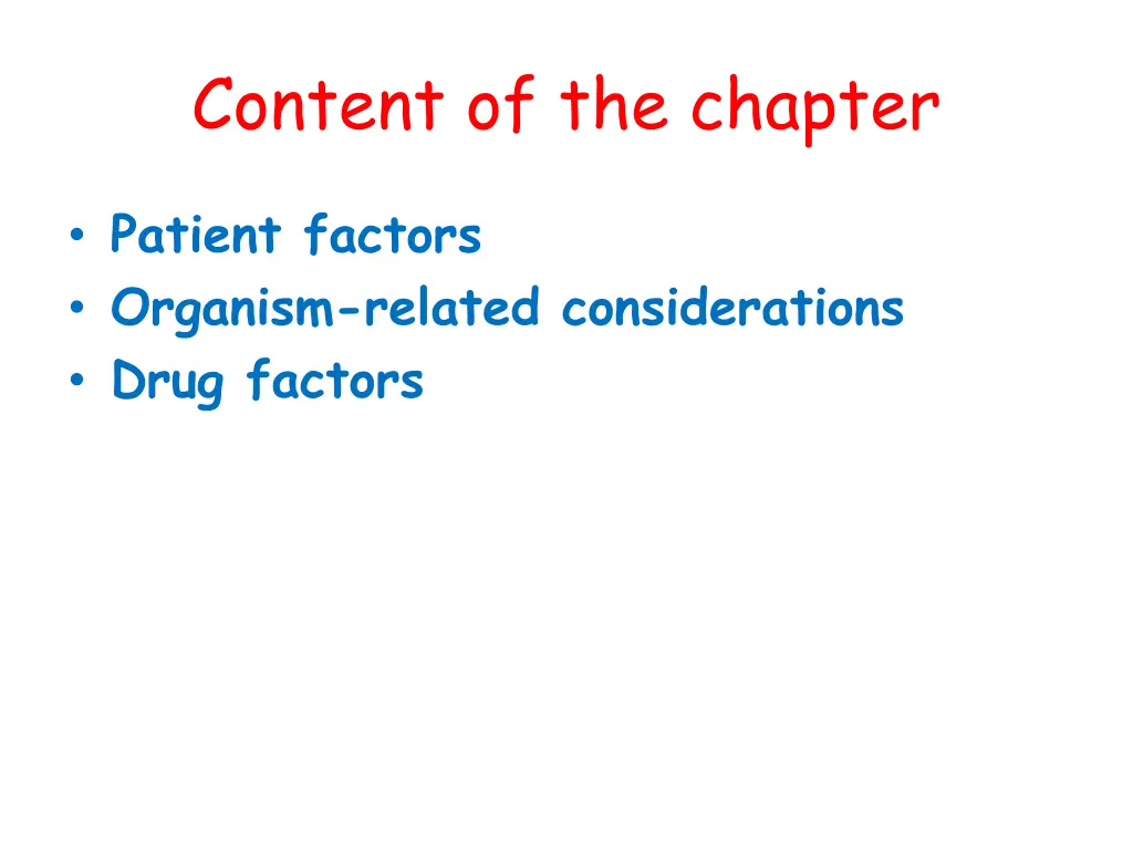 content of the chapter