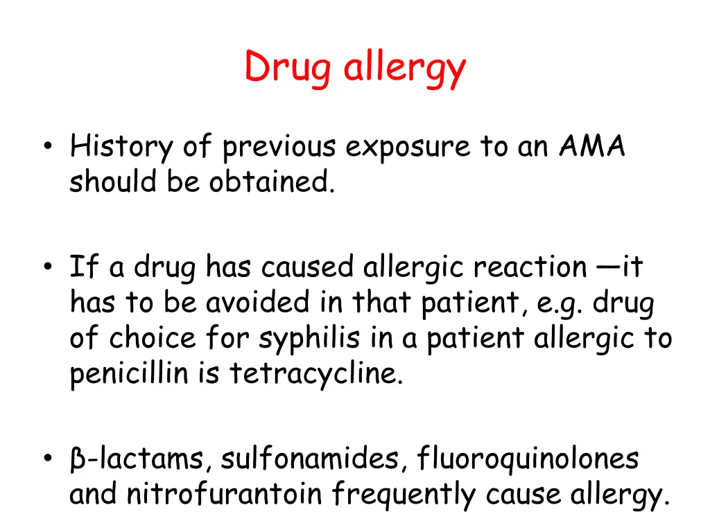 drug allergy