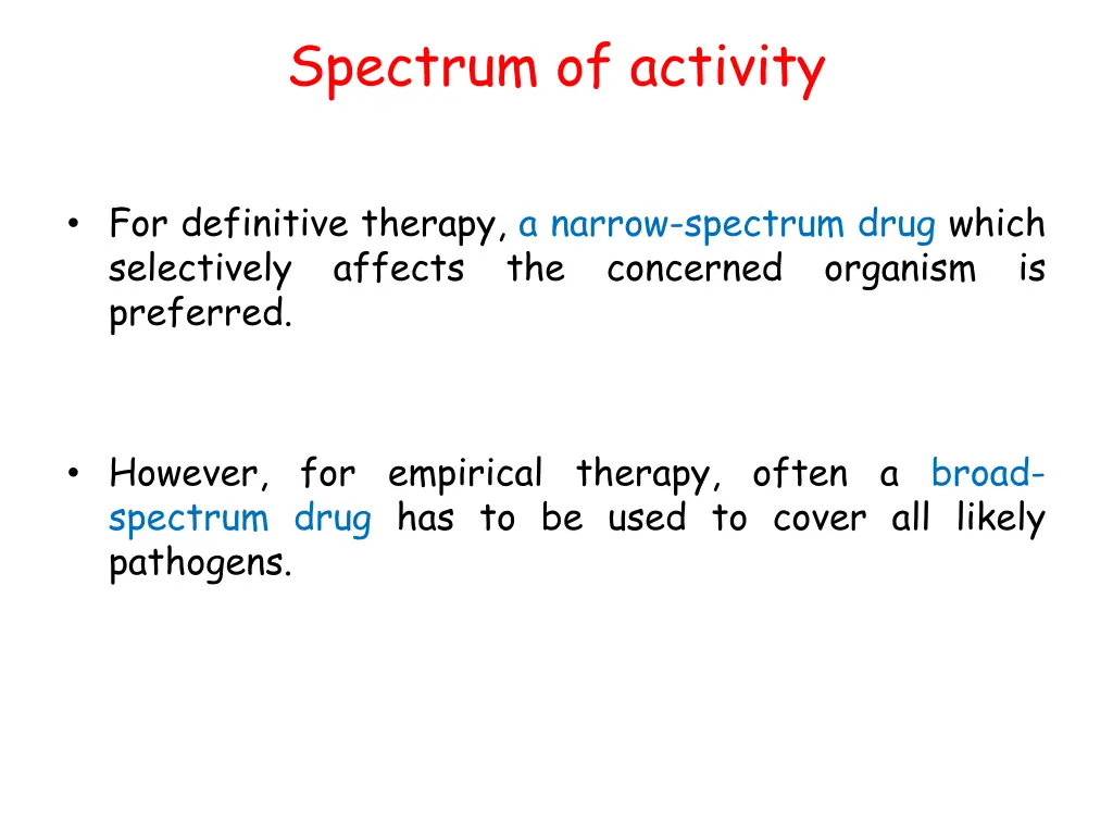 spectrum of activity