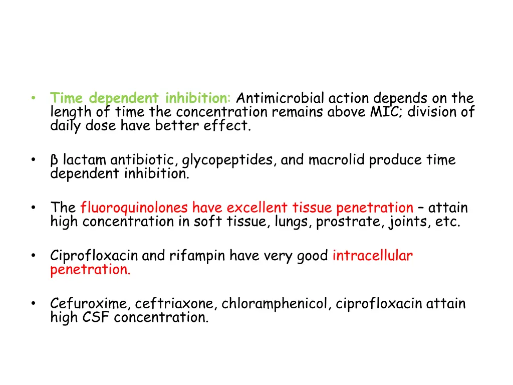 time dependent inhibition antimicrobial action
