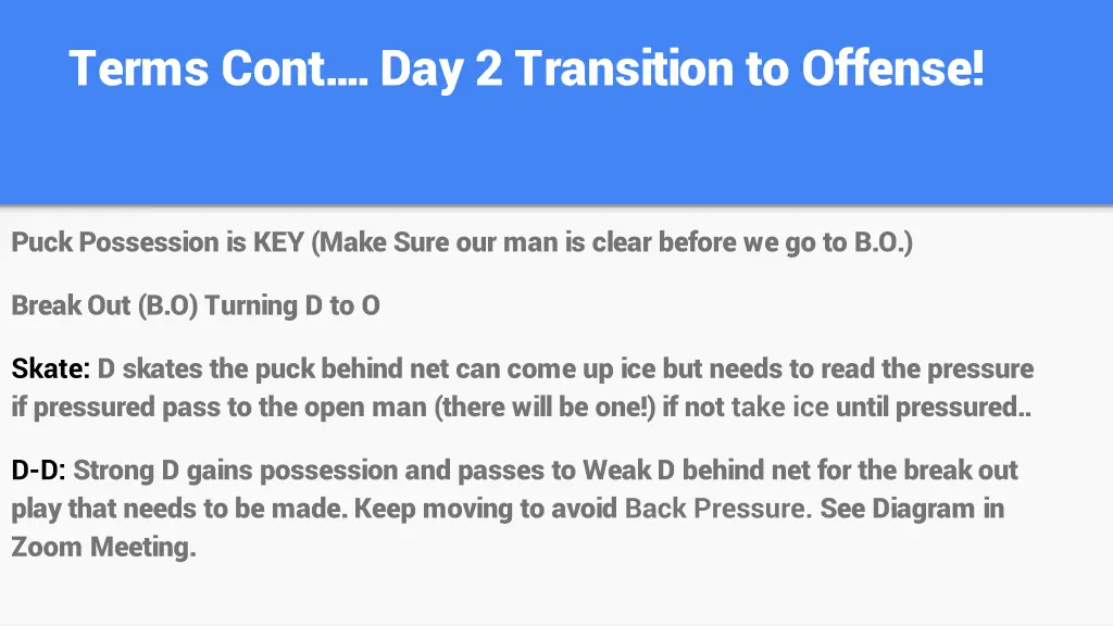 terms cont day 2 transition to offense