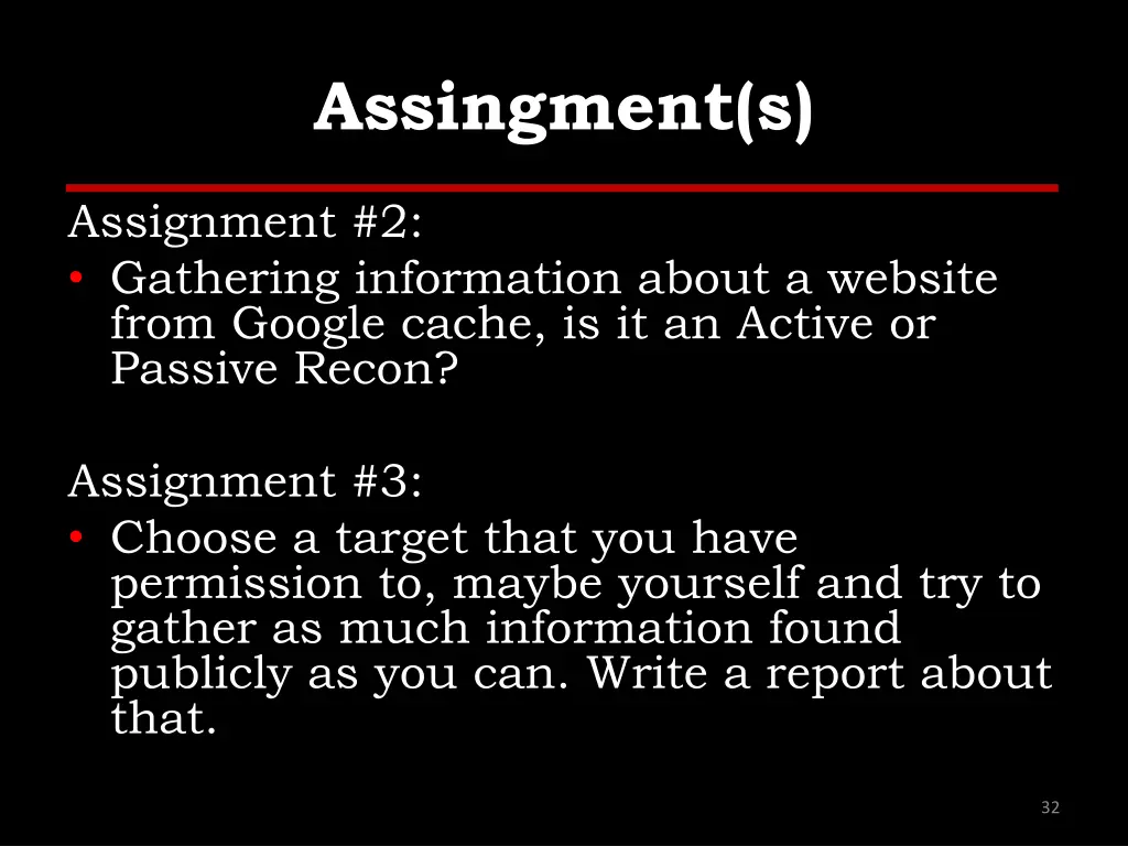 assingment s