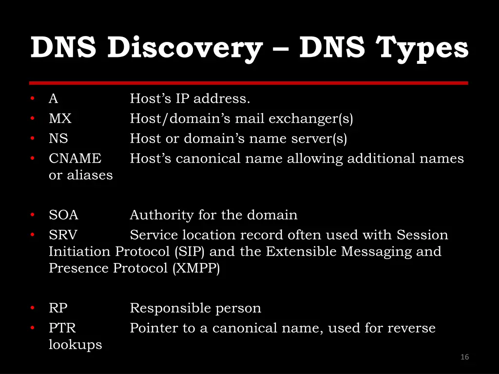 dns discovery dns types