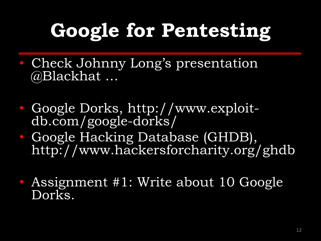 google for pentesting
