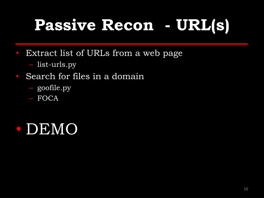 passive recon url s