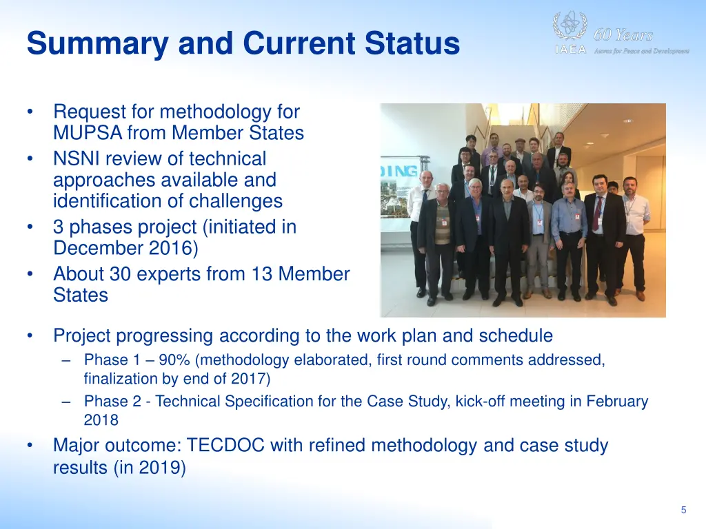 summary and current status