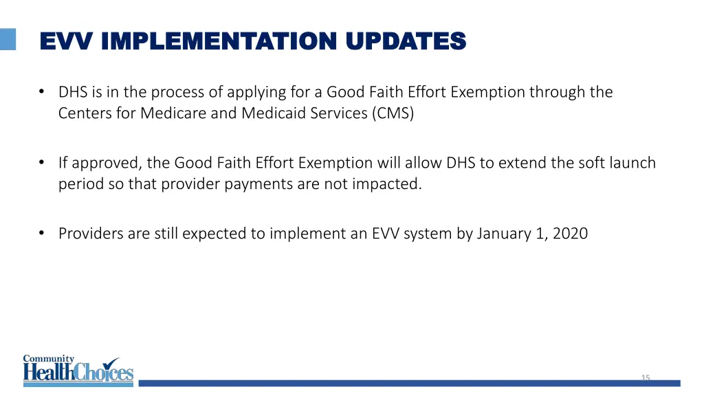 evv implementation updates evv implementation 1