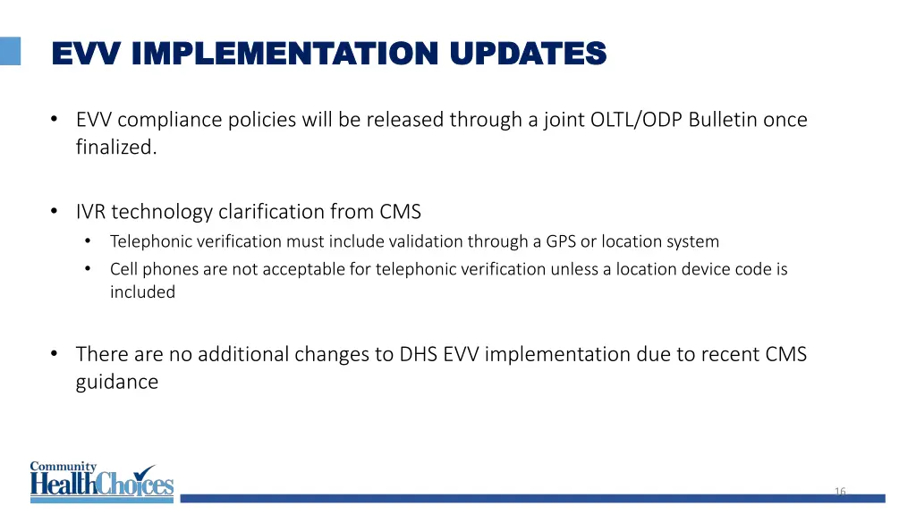 evv implementation updates evv implementation 2