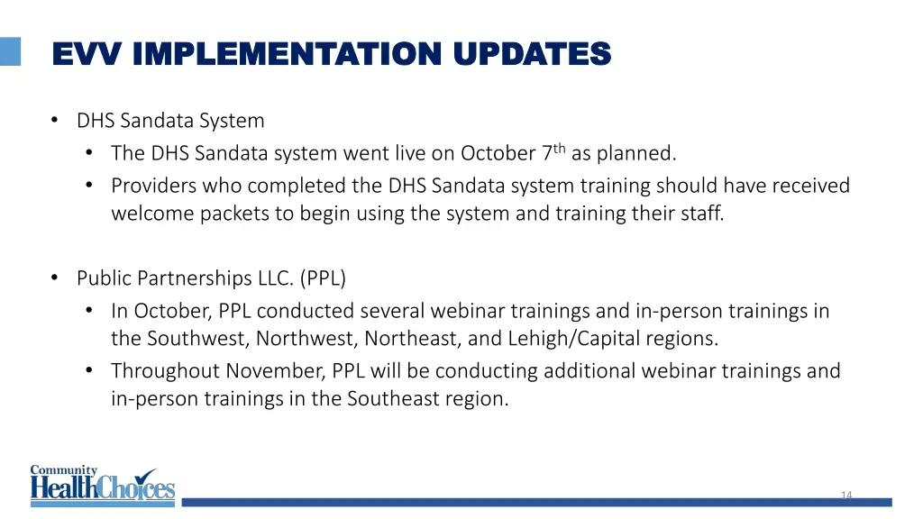 evv implementation updates evv implementation