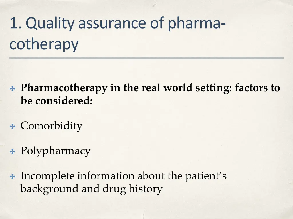 1 quality assurance of pharma cotherapy