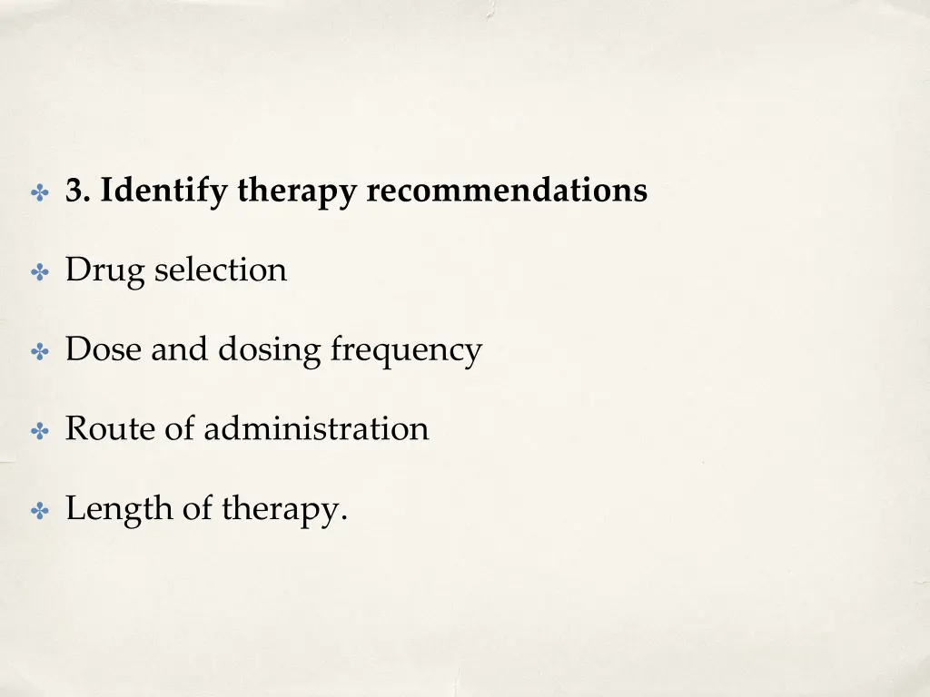 3 identify therapy recommendations