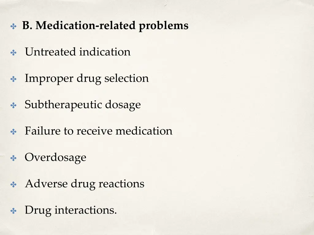 b medication related problems