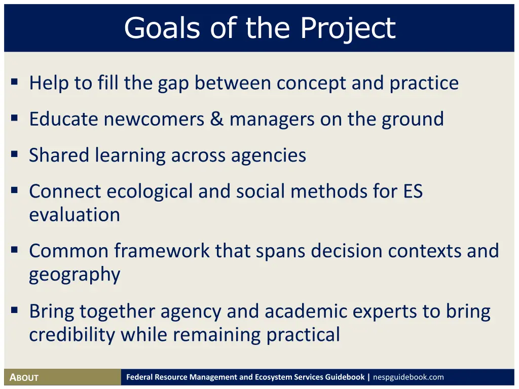 goals of the project