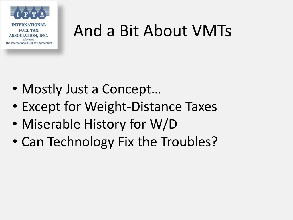 and a bit about vmts