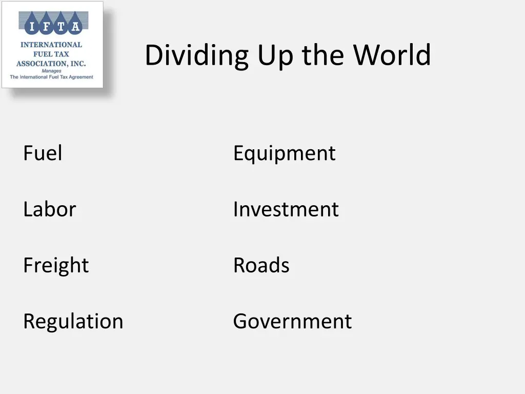 dividing up the world