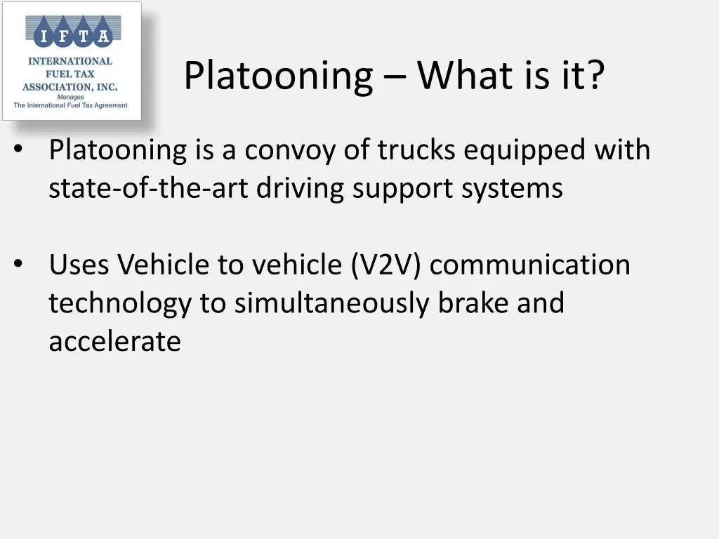 platooning what is it