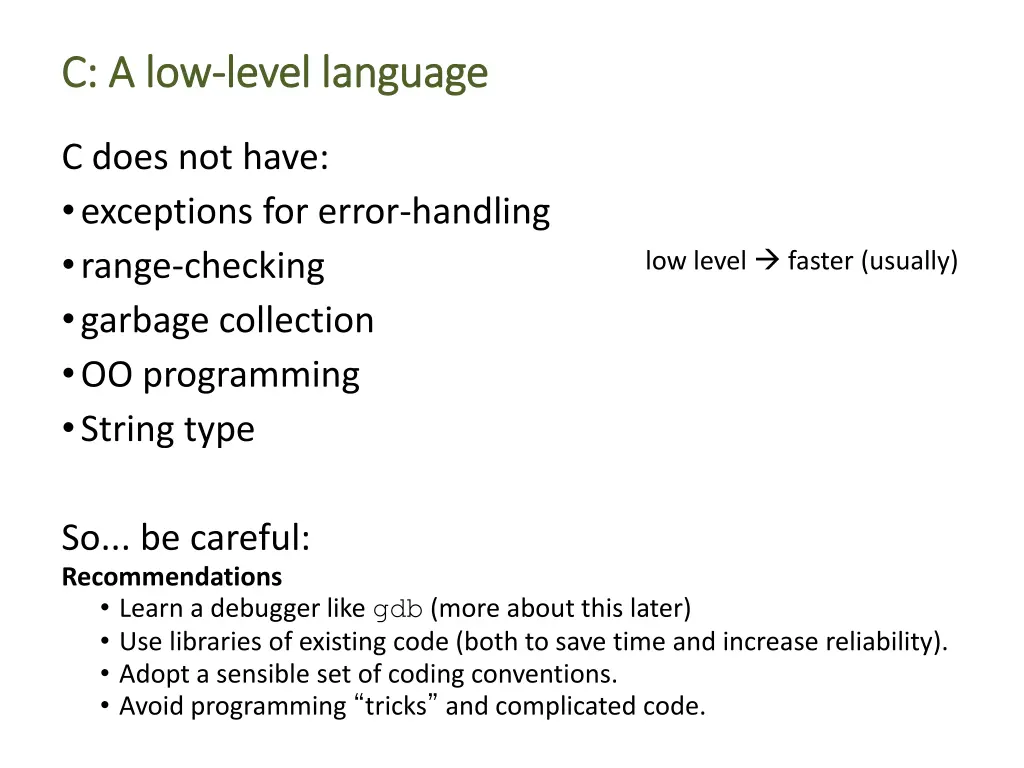 c a low c a low level language level language
