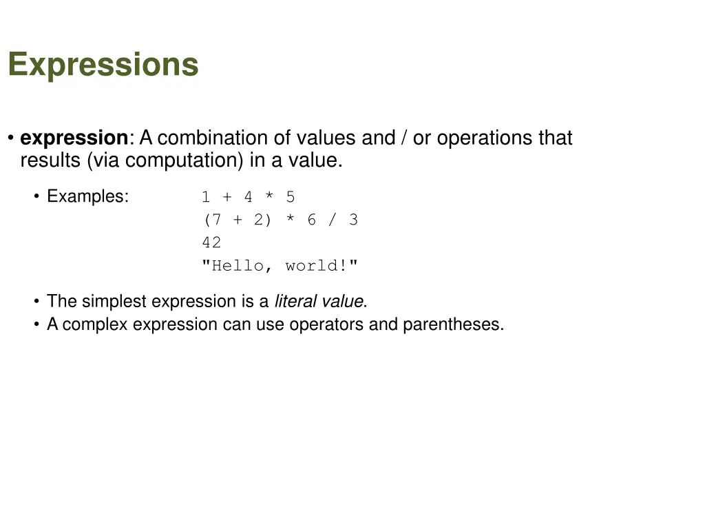 expressions