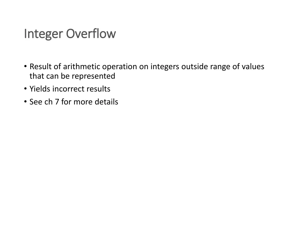 integer overflow integer overflow