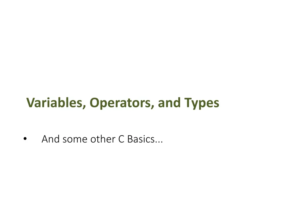 variables operators and types