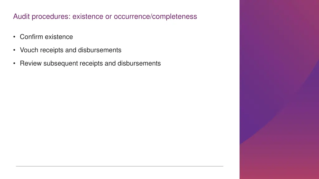audit procedures existence or occurrence