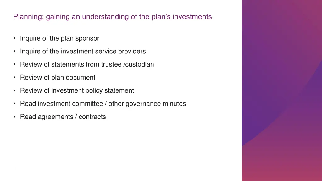 planning gaining an understanding of the plan