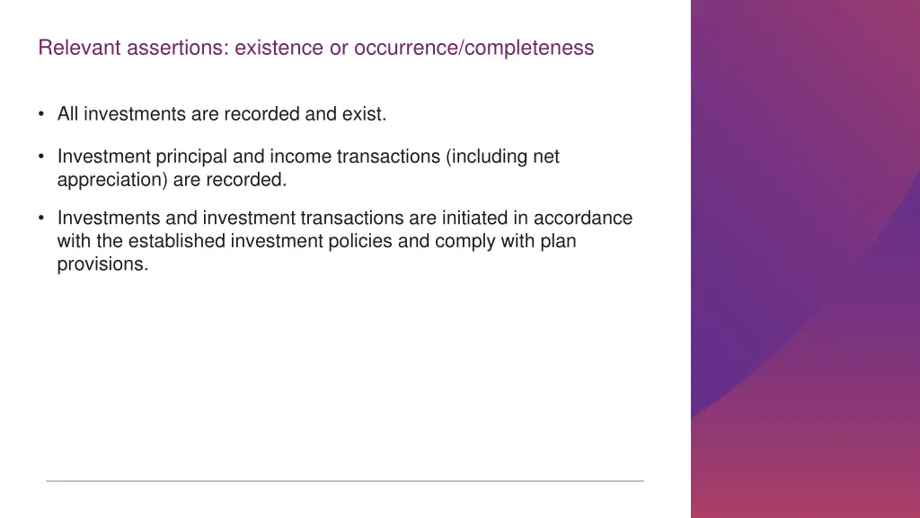 relevant assertions existence or occurrence
