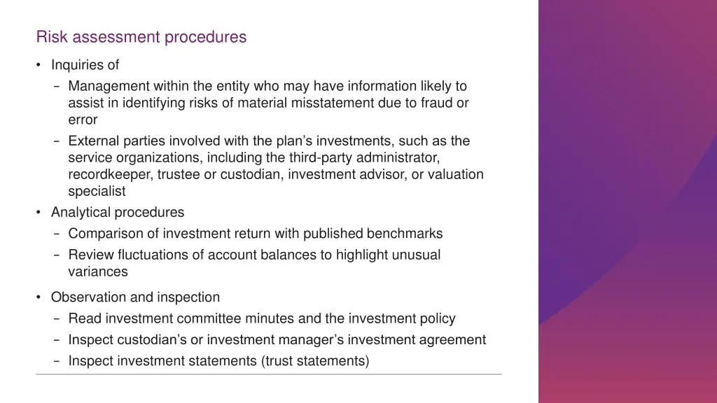risk assessment procedures