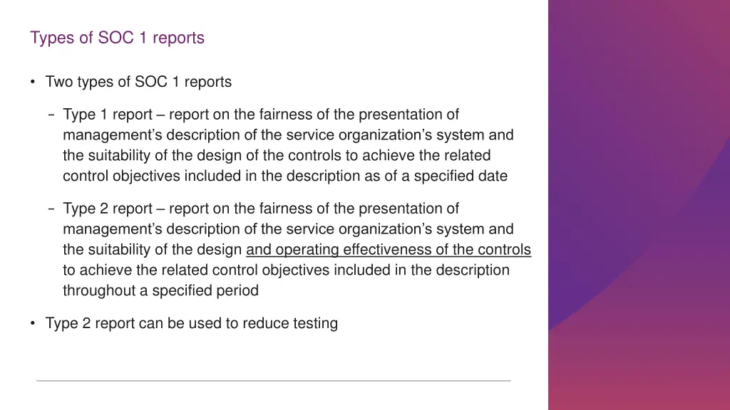 types of soc 1 reports
