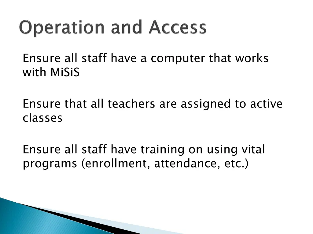 ensure all staff have a computer that works with