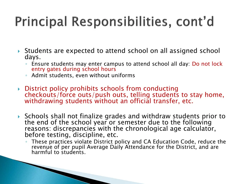 students are expected to attend school