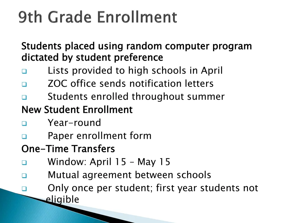 students dictated by student preference
