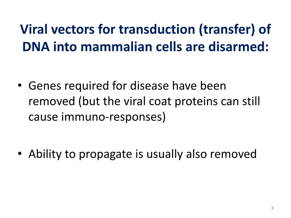 viral vectors for transduction transfer